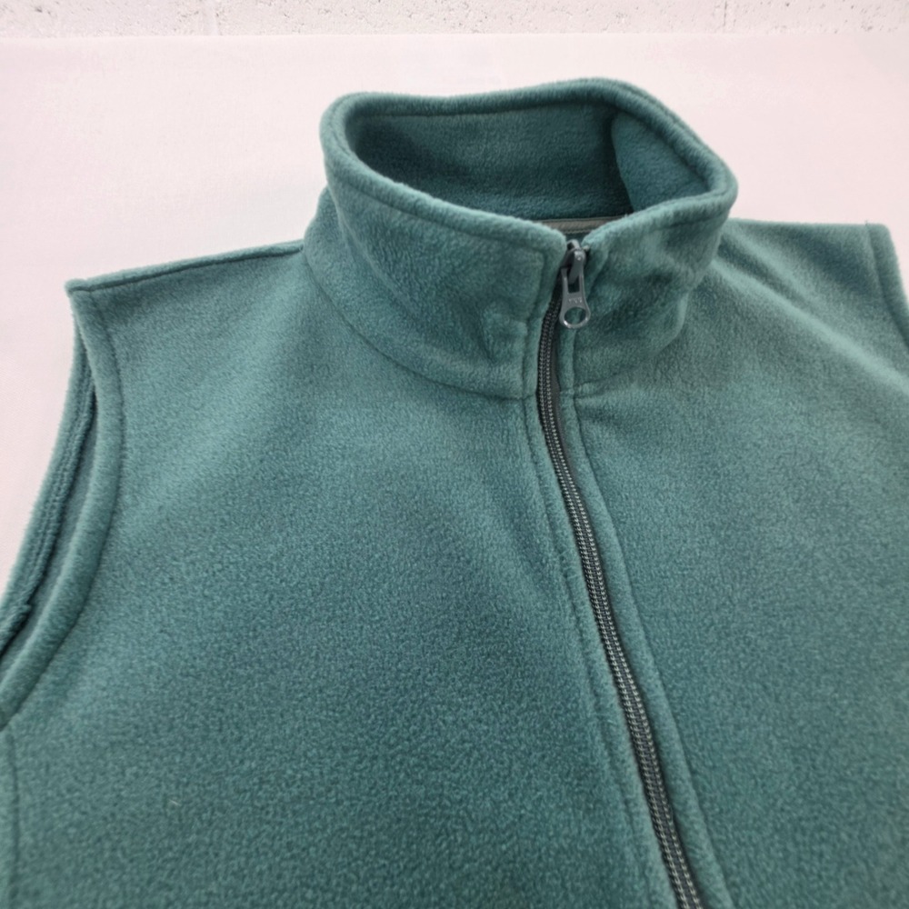 Woolrich Agate Green Fleece Vest Full Zip Sleeveless Jacket Womens Petite Large